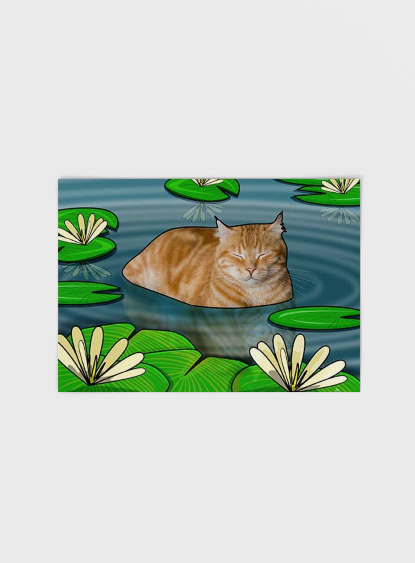 Duck Pond Cat Poster