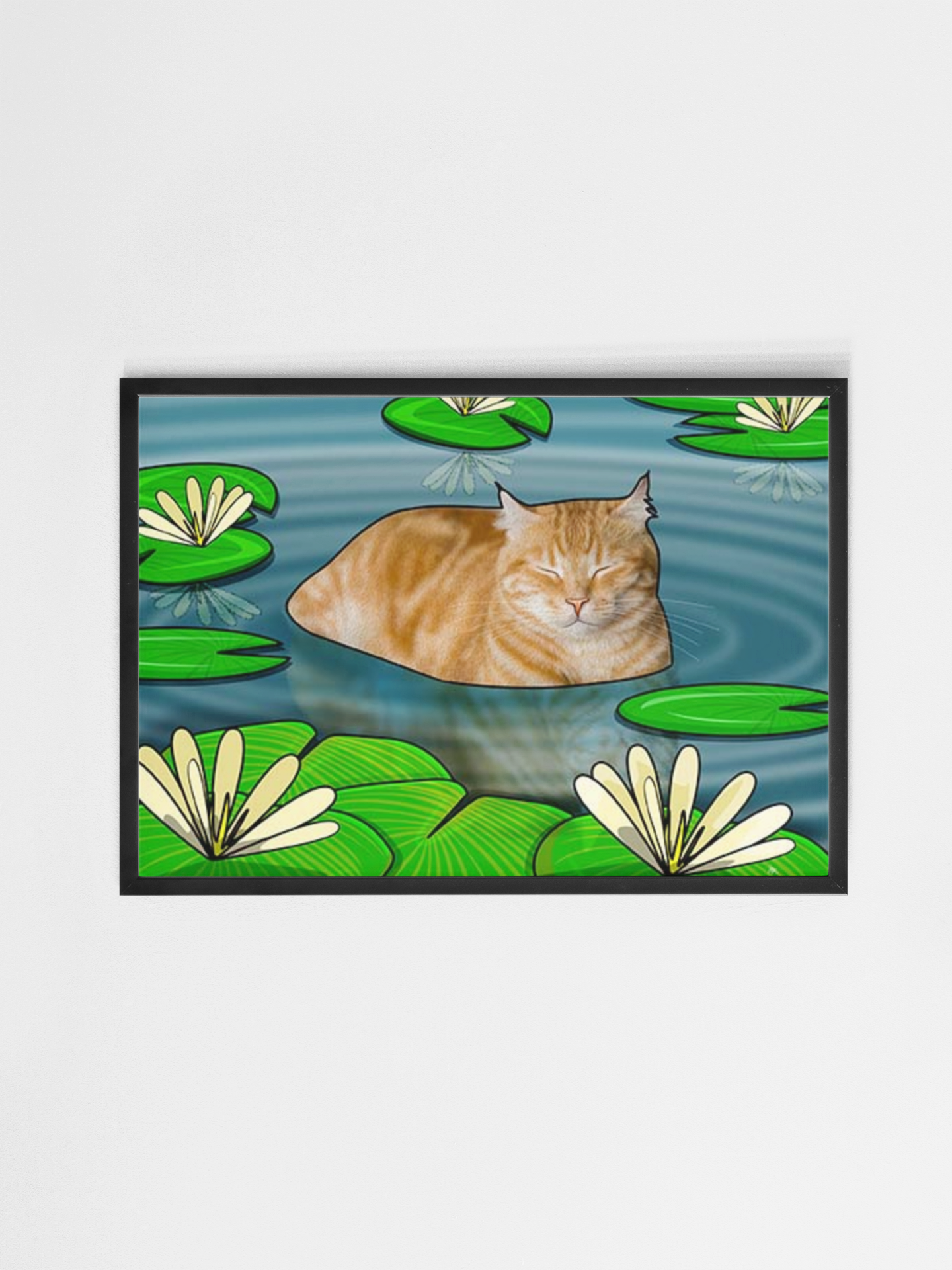 Duck Pond Cat Poster