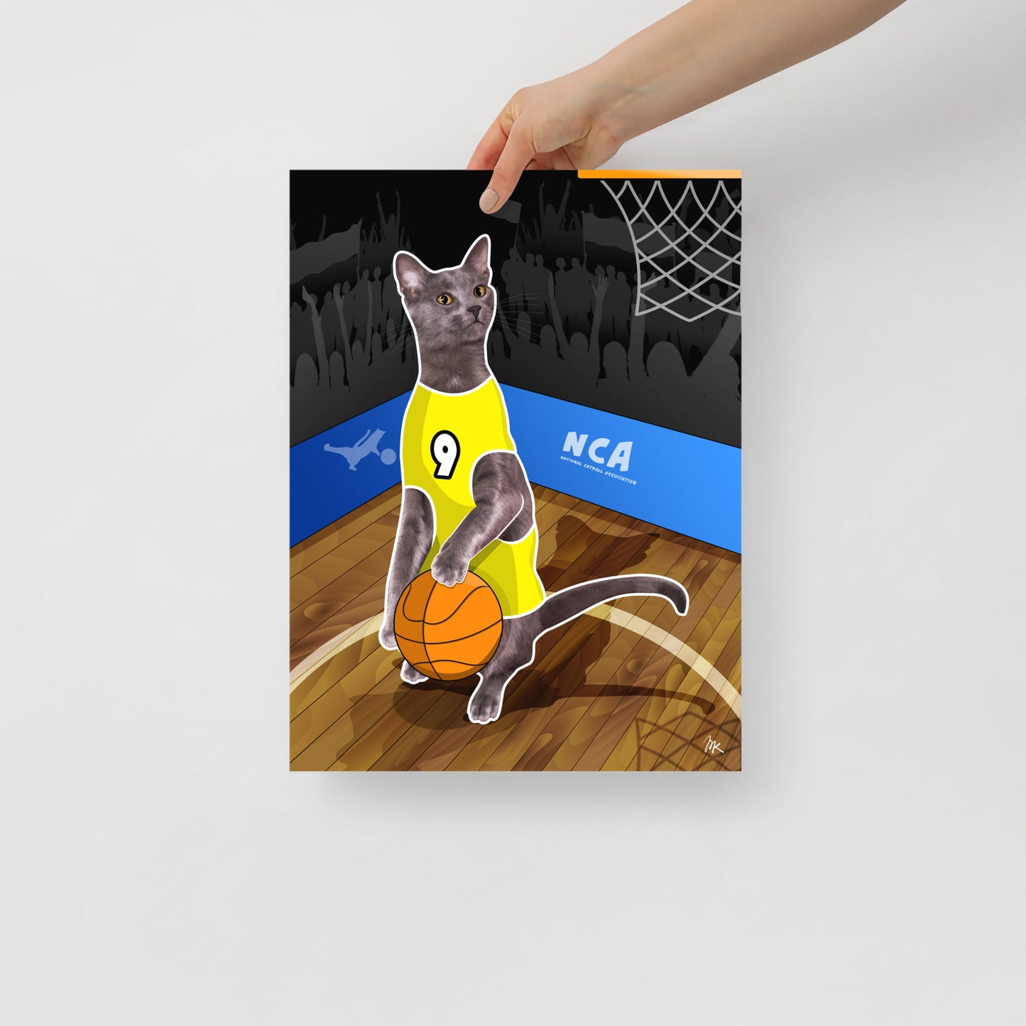 Basketball Cat Poster