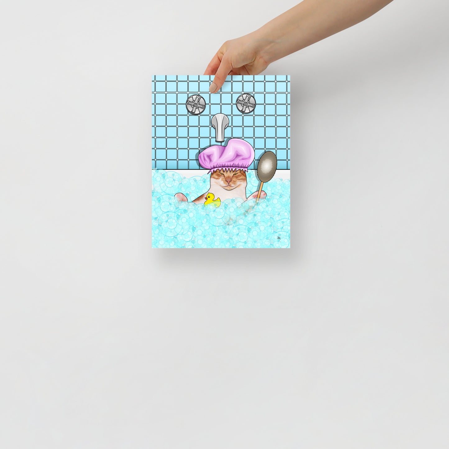 Bathtub Cat Poster
