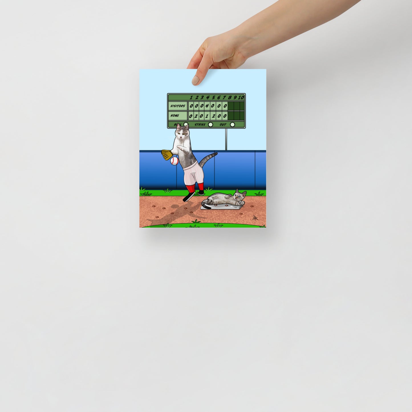 Baseball Cat Poster