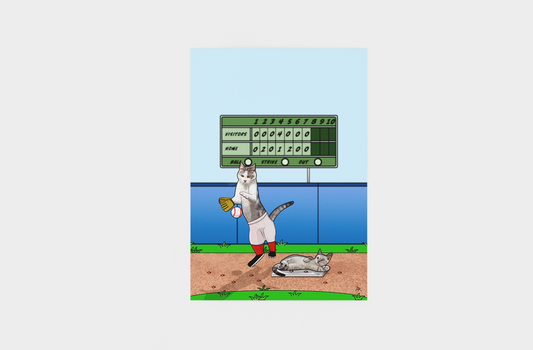 Baseball Cat Poster