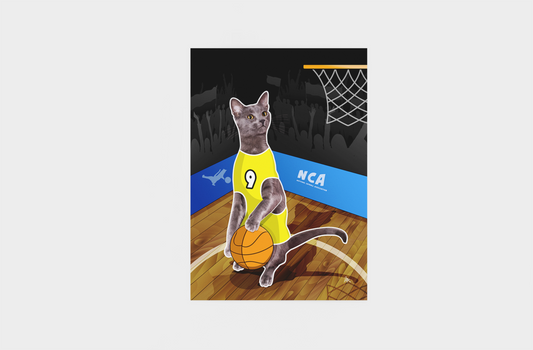 Basketball Cat Poster