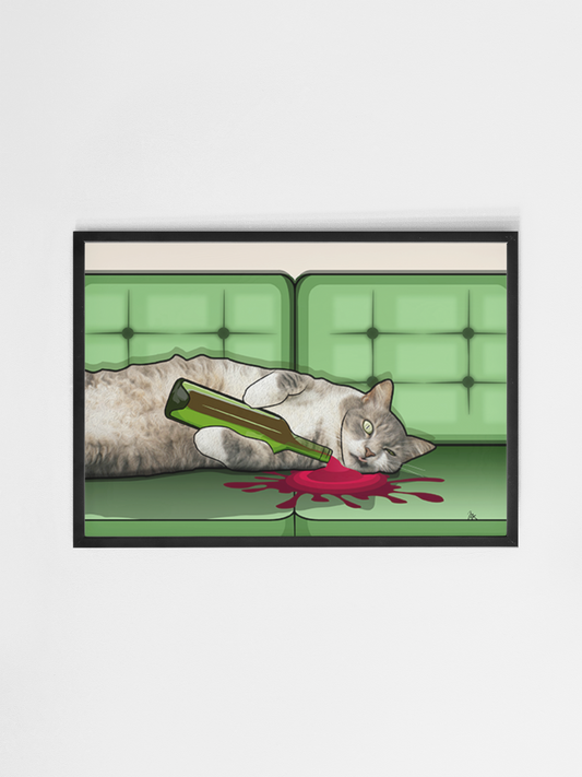 Drunk Cat Poster