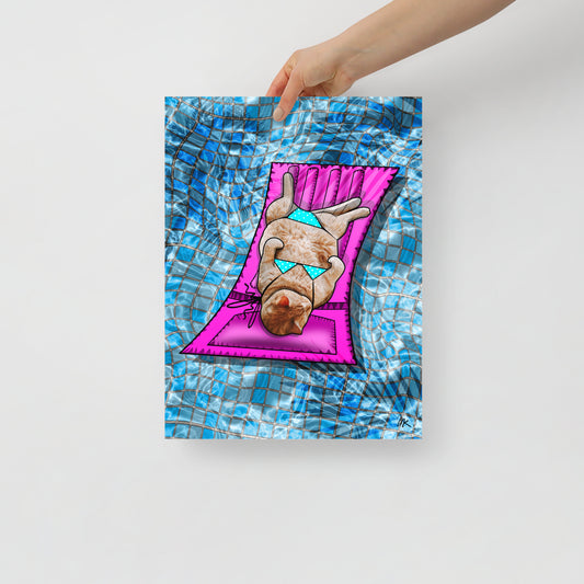 Pool Cat Poster