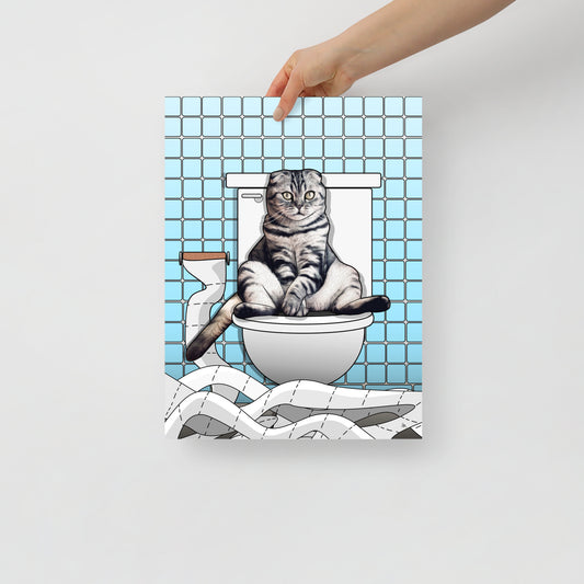Toilet Cat I Poster
