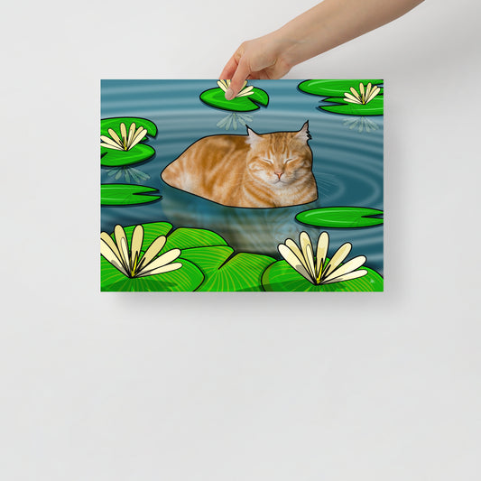 Duck Pond Cat Poster